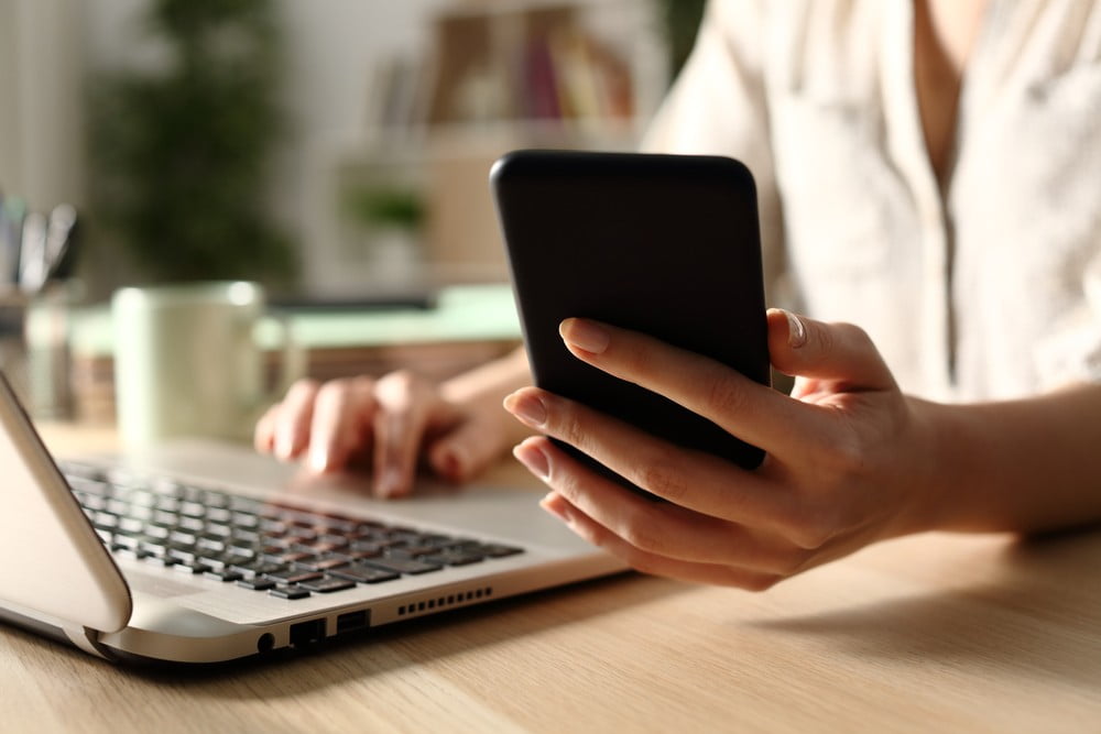 laptop and phone